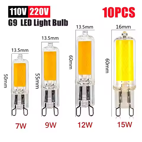 10~1PCS Super Bright G9 LED Light Bulb 9W 12W 15W AC110V 220V Glass Lamp Constant Power Light LED Li