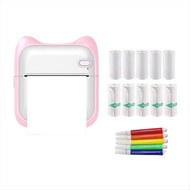 Mini Printer Sticker Maker Portable Thermal Sticker Printer Mini Inkless Printer with 10 Roll Paper 