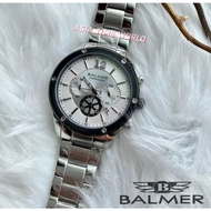 BALMER | 9126G RTT-1 Chronograph Men Watch with Sapphire Glass and White Dial Silver Stainless Steel