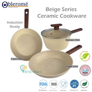 Oblerome Frypan Sauce Pan Marble Ceramic | Ceramic Granite Saucepan | Frypan Granite Marble Food Gra