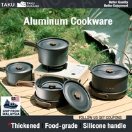 𝗙𝗮𝗺𝗶𝗹𝘆 camping Cookware Set 𝟯 𝗶𝗻 𝟭 alat memasak perkhemahan Camping Cookware Kit  Outdoor