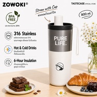 Zowoki Q18-2ED Temperature-Retaining Water Bottle Premium Grade Cold-Hot Storage Glass Capacity 800 