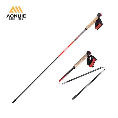 2 Pcs AONIJIE E4212 E4218 Folding Carbon fiber Hiking Poles with Quick Lock System, Ultralight for H