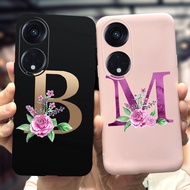 Fashion Flower Letters Casing OPPO Reno 8T 4G Case Soft Silicone Slim Matte Cover OPPO Reno8 T Global Bumper Cases