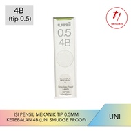 Uni Nano Lead Smudge Proof Pencil Lead 4B tip 0.5mm