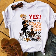 Womens Yes I Am The Crazy Dog Lady Tshirt Funny Dog Lover Gift T-Shirt- Dog Lover Gift Funny Dog Shi