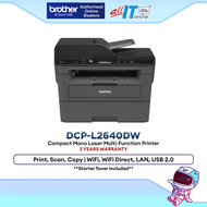 Brother DCP-L2640DW Mono Laser Multifunction Printer Print Scan Copy Duplex Wireless ADF Office High