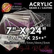 7 x 24 inches TO 25 INCHES ++ acrylic sheet with 2mm, 3mm 4mm and 5mm / transparent akrilik
