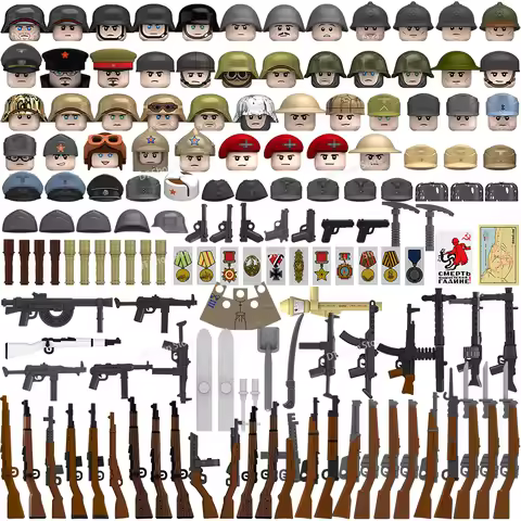 Military War Scene Building Blocks Accessories Weapons Military Infantry Action Figures Puzzle Child