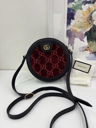 👜Gucci Velvet Round Bag full of print of GG logo Unused 古馳絲絨圓餅包，經典GG滿印  閒置 99新