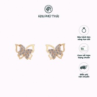 KIM PHU THAI Women's Earrings Gold Butterfly Pattern with High Quality CZ Stone – BTV9
