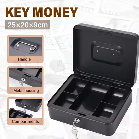 Safe Lock Box Mini Steel Safe Piggy Bank Hidden Money Box Cash Coin Jewelry Key Safe Box with Drawer