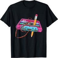 Vintage Cassette Tape Pencil 70's 80's 90's Music Mixtape T-Shirt