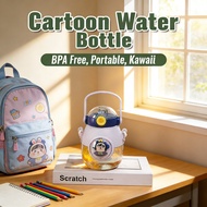 Kanak Kanak Tumbler Bottle Murah Watter Tritan Cartoon Straw 900ML Plastik Cawan