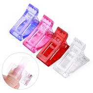 4 colors Clear Nail Extension Clip, Reusable Poly Gel Nail Tip Holder for DIY Manicure