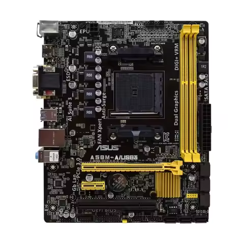 Placa base ASUS A58M-A/USB3 FM2/FM2 + AMD A58 DDR3 32GB compatible con CPU AMD A10-5800B A10-6700T A