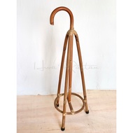 Tongkat kaki / Rattan walking stick 3 legs / Tongkat rotan 3 kaki