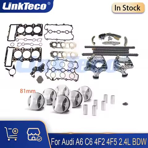 Engine Rebuild Head Gasket Set Piston & Ring Timing Kit Fit 2.4L BDW GAS For Audi A6 C6 2005-2008 2.