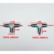 AN3 Brake Line Tee Fitting, Tee Adapter Fittings 1/8-27 NPTF Male Thread, -3 AN Male