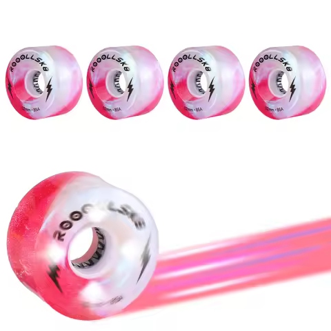 4pcs Roller Skate Wheels Light up Skate Wheels Indoor and Outdoor Glow Quad Skate Wheels 85A 62MM