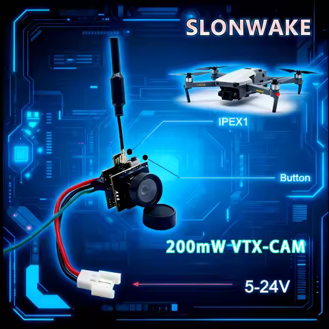 RXCRC 5.8G FPV 48CH 200mW adjustable Transmitter VTX-CAM with 1200TVL 120 degree AIO Camera for RC i