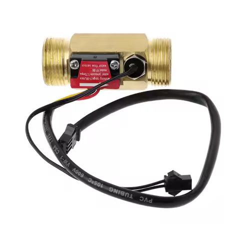 G3/4" Flow Sensor Water Flow Switch With Temperature Detection For Turbine Liquid Sensor Copper Shel
