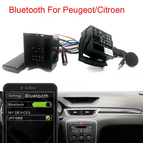 Car Jack AUX Bluetooth Music Adapter Wireless Audio Cable Handsfree Microphone Harness Adapter For C
