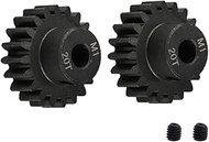 ADORLY 2pcs HD Steel 20t Steel Mod 1 Pinion Gear 5mm for 1/8 HPI C1 SC Savage Flux Losi 8ight LST LS