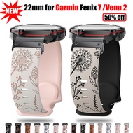 22mm Silicone Strap for Garmin Fenix 7/6/5 Flower Soft Watchbands Bracelet for Garmin Venu 2/ Foreru