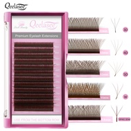 Qeelasee Brown Eyelashes 3D-5D W Shape  Eyelash Extension 0.07mm Mink Volume Eyelash Extensions  Eye
