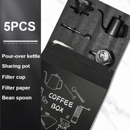 MLADEN 5/7 PCS Hand Brew Coffee Pot Set Hand Grinder Coffee Maker Perfect Gift For DIY Manual Coffee
