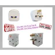 MK 13A Heavy Duty 3Way Adaptor & MK 13A Plug Top