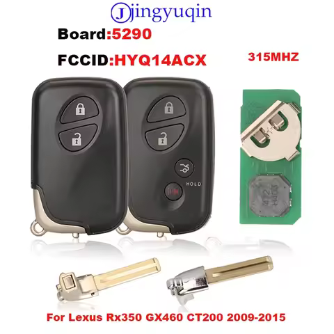 jingyuqin Remote Car Key Shell Control For Lexus RX350 GX460 CT200 2009-2015 Board:5290 FCCID:HYQ14A