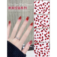 Influencer Red Manicure Diamond 2026 New Style Special-Shaped Diamond Material Package Flashing Red 