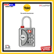 Yale Luggage Lock TSA Combination Padlock w/ Inspection Indicator - Zinc Body (Grey) / Steel Shackle - YTP1/32/119/1