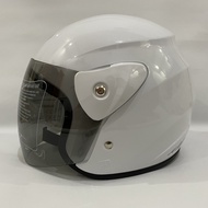 Helm Evo Putih Glossy Half Face Helmet Nouvo Helem SNI Dewasa Motif - bukan KYT INK GM NHK ZEUS MDS 