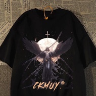 Picking Up American Dark Wing Short Sleeved T-Shirts For Men And Women, Summer High Street Niche Cou