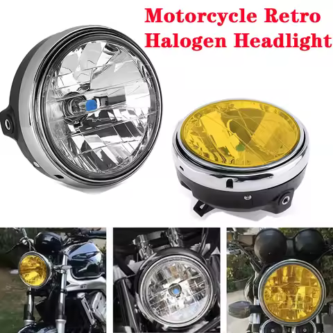 Motorcycle Retro Clear Headlights Halogen Front HeadLamp For Honda CB900 CB400 CB750 CB1300 CB 12V M