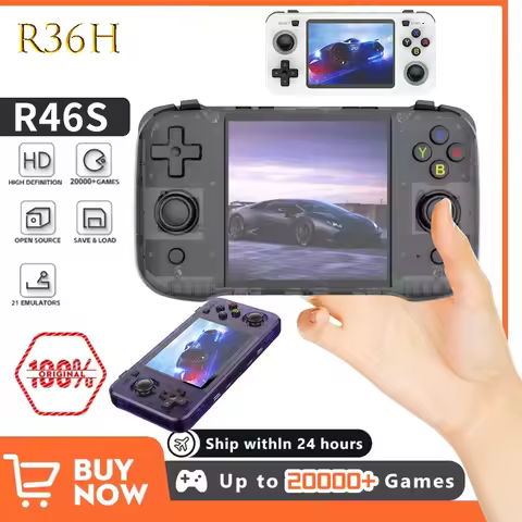 R46S Handheld Video Game Console with 4.0 Inch IPS Screen Built-in 20000 Games Arkos System Portable