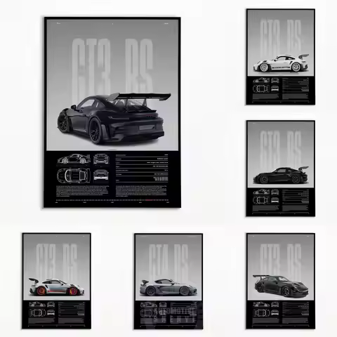 911 GT3 RS 718 Cayman GT4 RS Hyper Car Poster 992 Print Canvas painting Wall Art Decor Picture For L