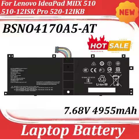 BSNO4170A5-AT 7.68V 4955mAh for Lenovo IdeaPad MIIX 510 510-12ISK Pro 520-12IKB High-Quality Laptop 