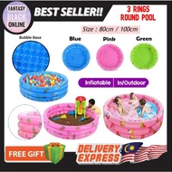 3 Rings Inflatable Swimming Pool Kolam Renang Budak Kolam Mandi budak Renang Bulat 3rings round pool
