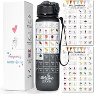 Pregnancy Water Bottle Tracker(Black), 1st Trimester Pregnancy Must Haves Gift for First Time Moms, 
