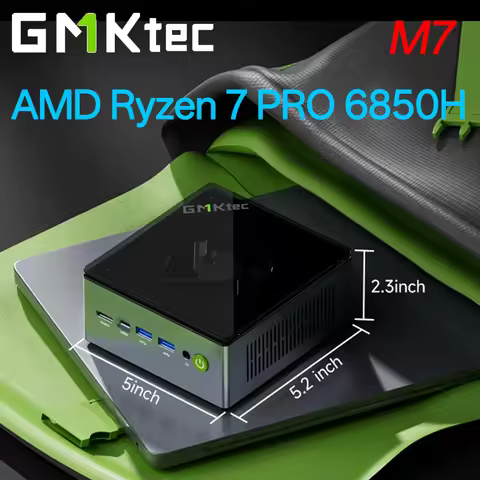 GMKtec M7 MINI PC AMD Ryzen 7 Pro 6850H DDR5 M.2 2280 SSD 2*2.5G Lan WIFI6 BT5.2 Windows 11 Pro Desk