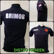 Kaos Baju Kaos Pendek Kerah Shirt BRIMOB Navy