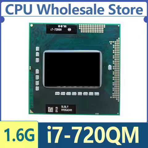 Intel Core i7-720QM i7 720QM SLBLY 1.6 GHz Quad-Core Eight-Thread CPU Processor 6W 45W Socket G1 / r
