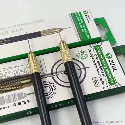 2uul SC88 IC Micro Point Pry Needle Set SC98 Carbon Fiber Handle Tin Drag Needle Set For IC Chip Glu