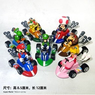 Super Mario Mushroom Head Princess Koopa Luigi Racing Car Toy Model Doll Large Size Pullback Game Ch