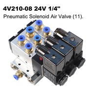 Tunicoco 4V21008วาล์วลมนิวเมติกที่มีประสิทธิภาพ DC 24V พร้อมชุดติดตั้งท่อไอเสีย