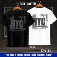 100% Premium Cotton Baju T Shirt Lelaki Oversize Plus Size Style Viral TA0113-Typography New York Ci
